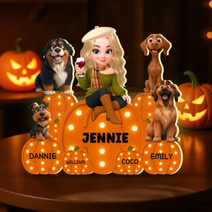 Personalized "I & Baby" Marquee Pattern Texture LED Light Box With 1-4 Names & Design Cozy Choice For Halloween Home Decoration