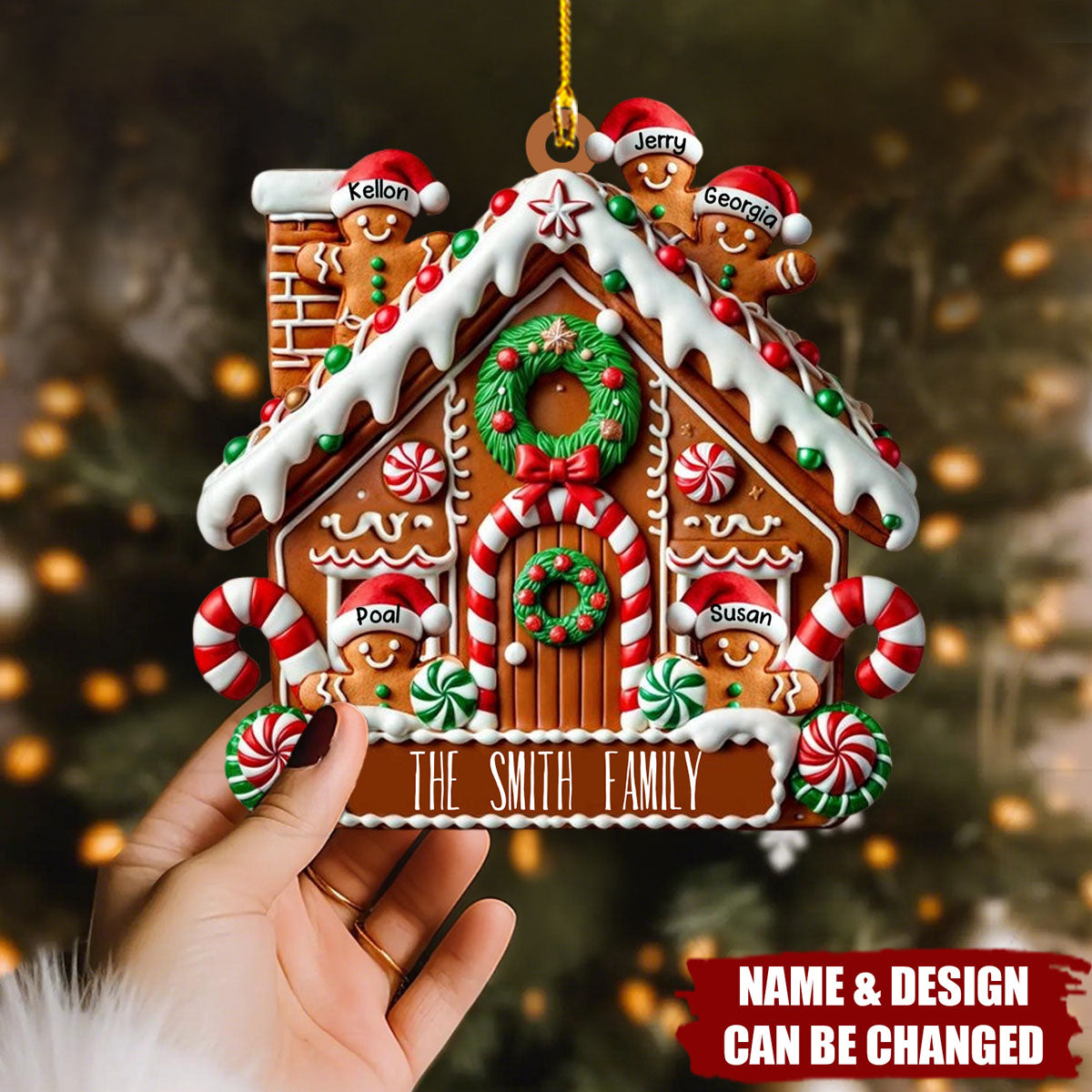 Personalized Gingerbread House Christmas Ornament, Custom Name & Design,Tree Decor Celebrate Sweet Moments