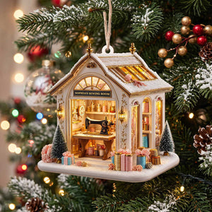 Personalized "My Sewing Room" Acrylic Ornament - Christmas Sewing Machine Gift For Quilters Seamstress