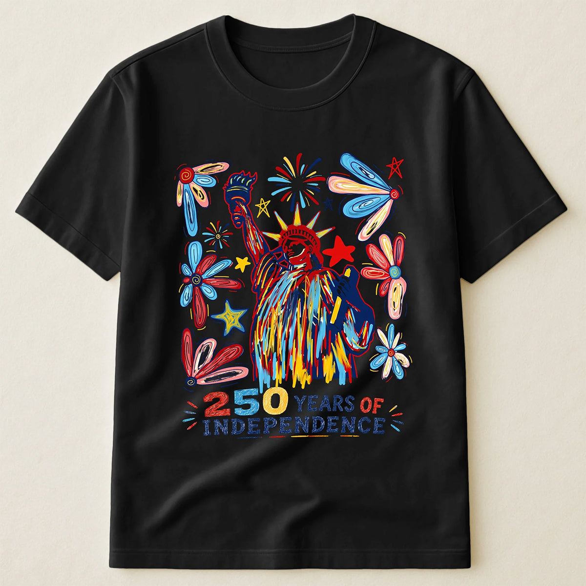 250 Years Independence Retro Style Colorful T-Shirt