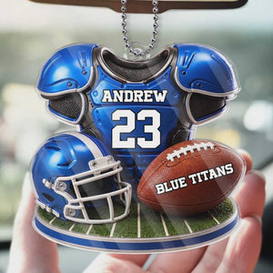 Personalized American Football Acrylic Car Ornament - Gifts For American Football Lovers