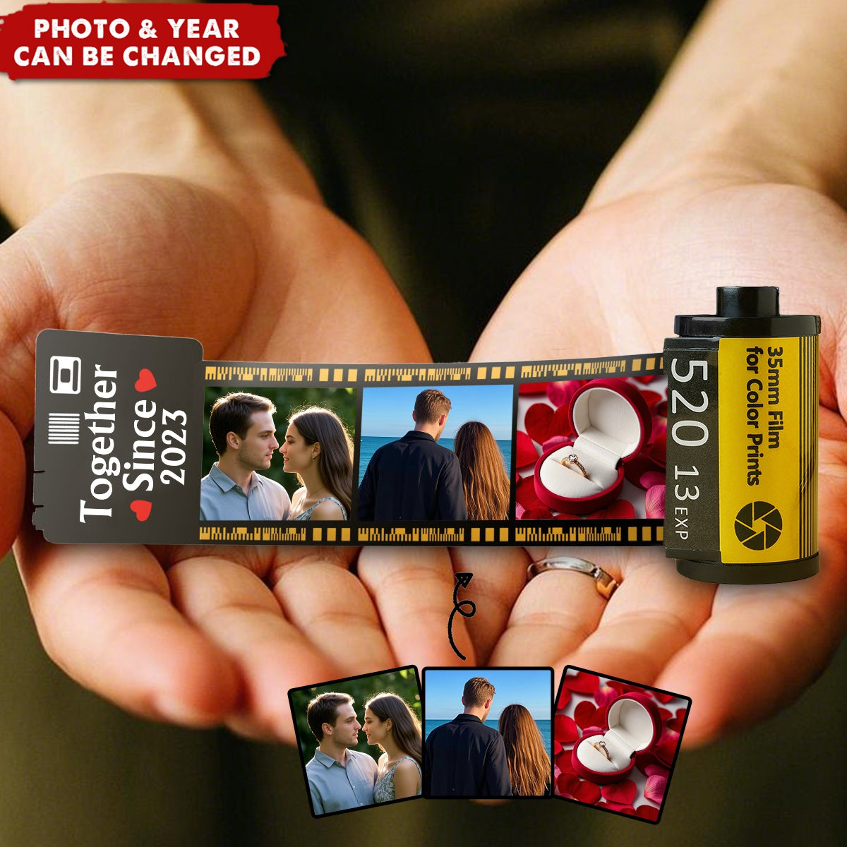 Personalized film Roll keychain - Supports Customized photos,Memory Film Gift for Anniversary, Birthday, Wedding,Long Distance Gift for couples For Lover