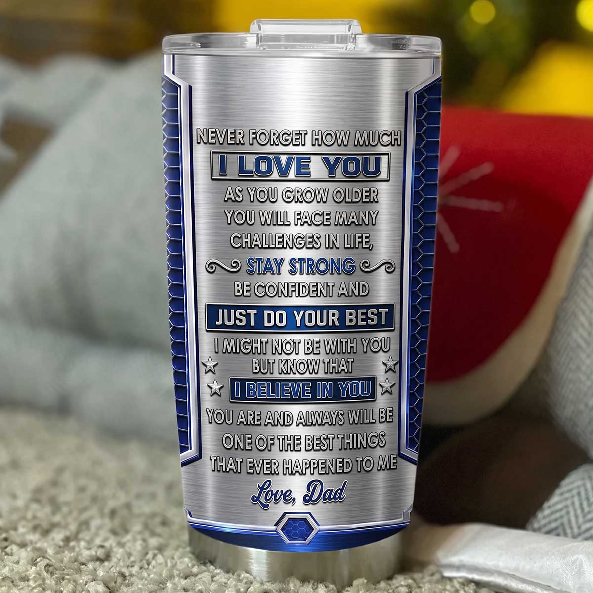 Personalized To My Son Stainless Steel Tumbler | Boxing Gloves Design | Unique Gift From Dad Mom