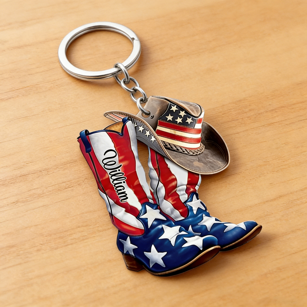 Personalized 3D Effect Wild West Acrylic Keychain With Name | Father’s Day 2026 Gift For Dad Husband