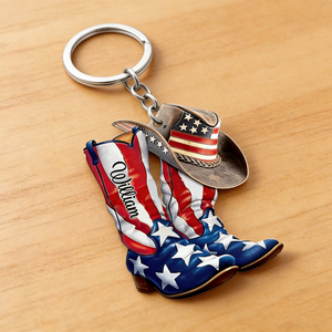 Personalized 3D Effect Wild West Acrylic Keychain With Name | Father’s Day 2026 Gift For Dad Husband