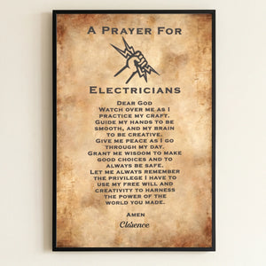 Personalized Electrician's Prayer Canvas Poster - Custom Name Gift For Electrical Workers
