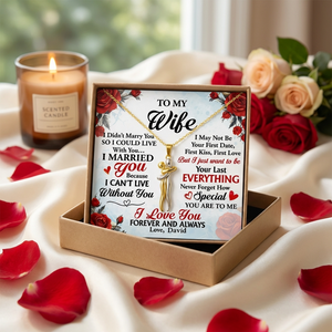 Personalized "I Can't Live Without You" Hug Charm Necklace With Name Message Card | Romantic Gift For Couple