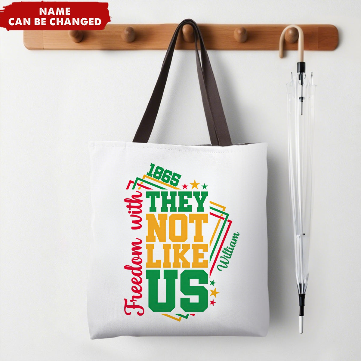 Personalized Tote Bag They Not Like Us Afro Juneteenth 1865 Independence Day