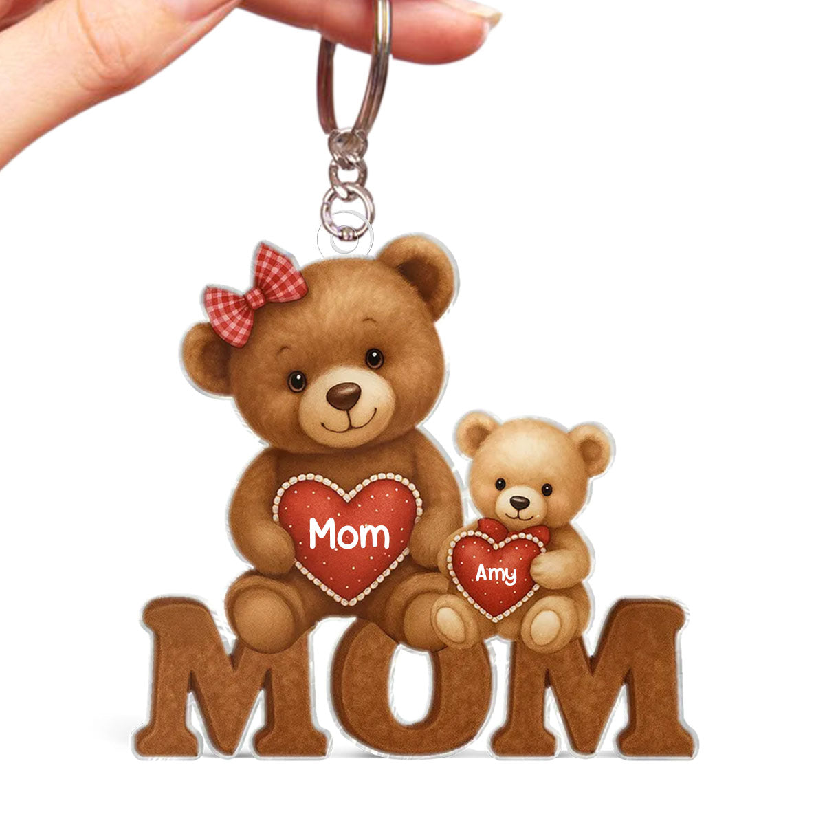 Personalized Acrylic Keychain - Mama Bear Gift For Mom,Mother's Day Gift