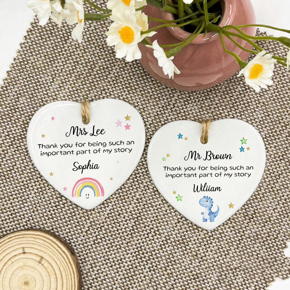 Custom Teacher Appreciation Ornament -"Thank You For Being Part Of My Story" Personalized Name And Design | End of Year & Christmas Gift