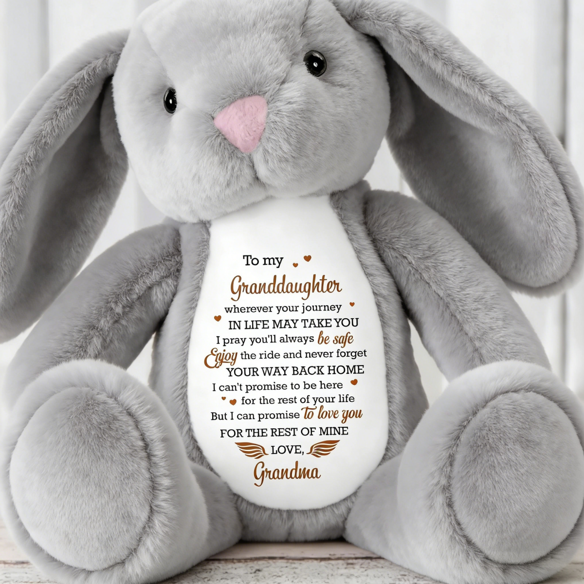 Personalized To My Granddaughter Love Promise Stuffed Bunny With Names & Color | Meaningful  Birthday Gift For Granddaughters