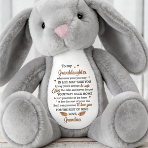 Personalized To My Granddaughter Love Promise Stuffed Bunny With Names & Color | Meaningful  Birthday Gift For Granddaughters