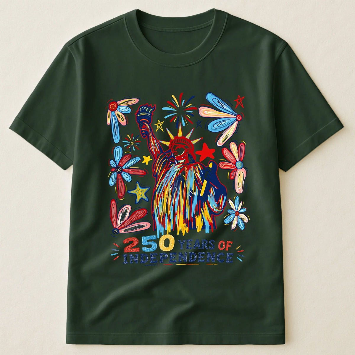 250 Years Independence Retro Style Colorful T-Shirt