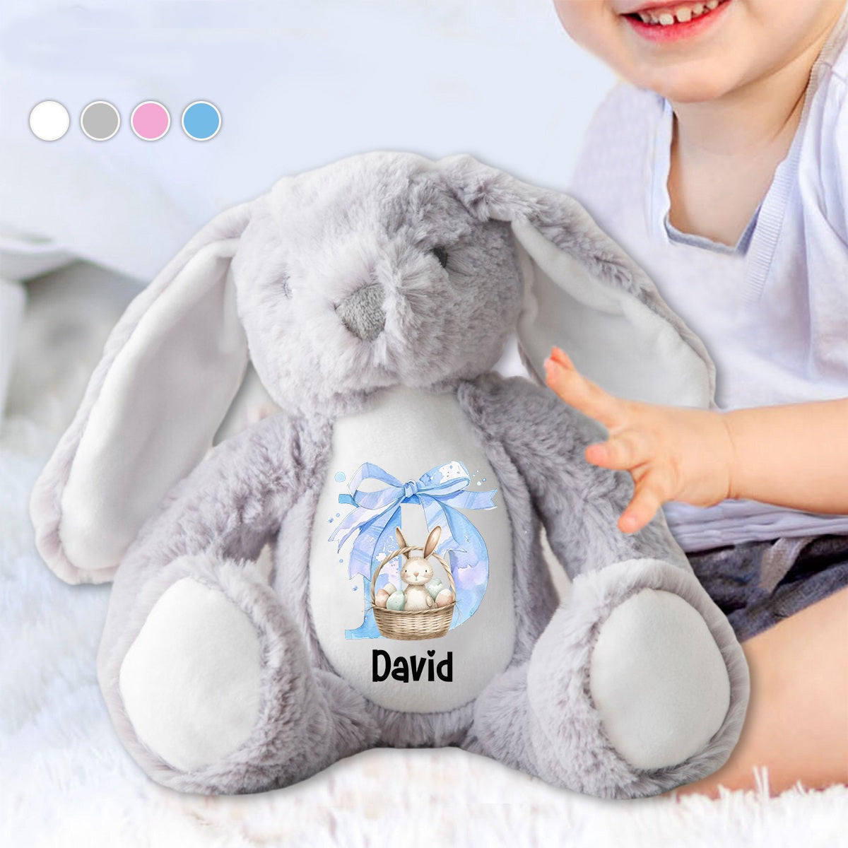 Easter Joy And Blessings From Above - Family Personalized Custom Easter Bunny Plush - Easter Gift For Family Members