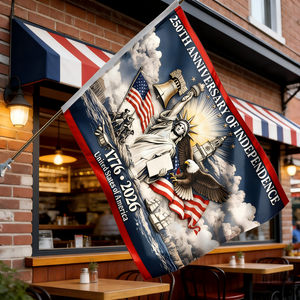 Personalized America 250th Anniversary House Flag With Name | Patriotic Gift For Family