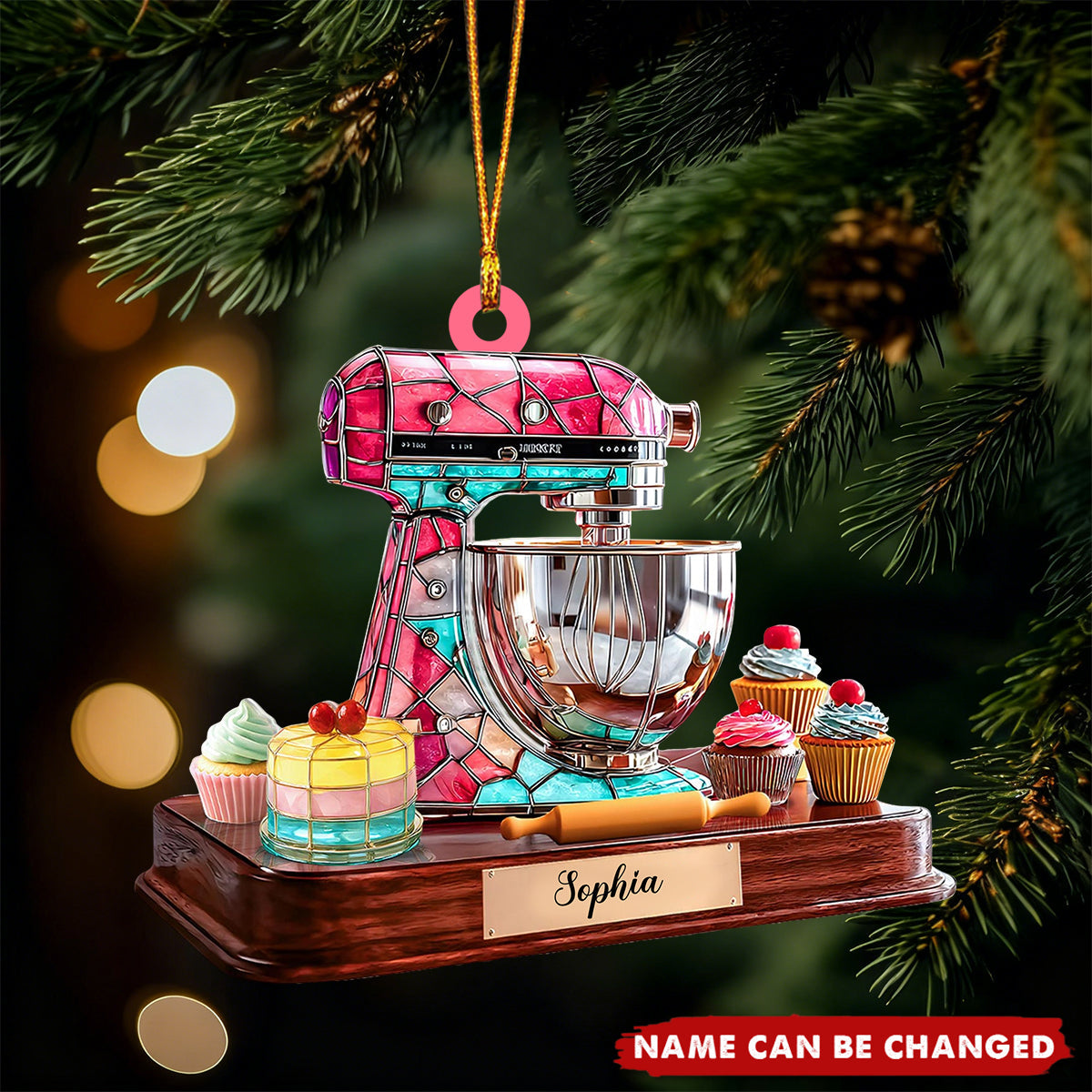 Personalized 3D Effect Baking Mixer Christmas Ornament With Custom Name | Detailed Baking Appliance Keepsake | Best Gift For Baker Chef