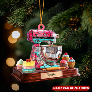 Personalized 3D Effect Baking Mixer Christmas Ornament With Custom Name | Detailed Baking Appliance Keepsake | Best Gift For Baker Chef