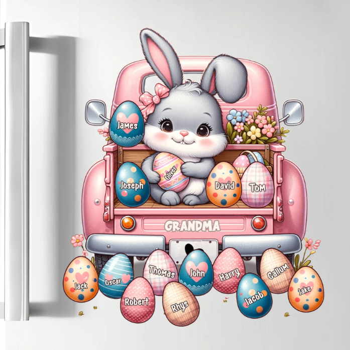 Personalized Cute Easter Egg Decal With 1-15 Grandkids' Names I 2026 Easter Gift For Grandma