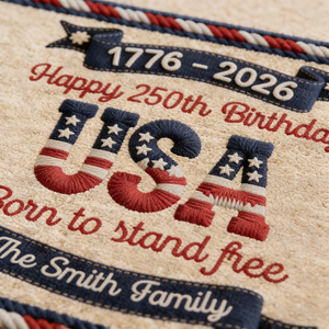Personalized USA 250th Semicentennial Welcome Doormat With  Family Name & Qoute - 2026 Independence Day Commemorative Gift For Home