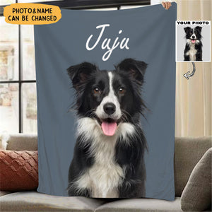 Personalized Photo Pet Ultra Soft Fleece Blanket With Dog Cat Name - Throw For Couch | Memorial | Birthday Gift For Pet Lovers