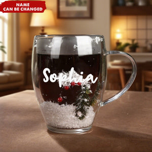 Insulated Layer Dried Flowers Double Wall Glass Personalized Coffee Mugs