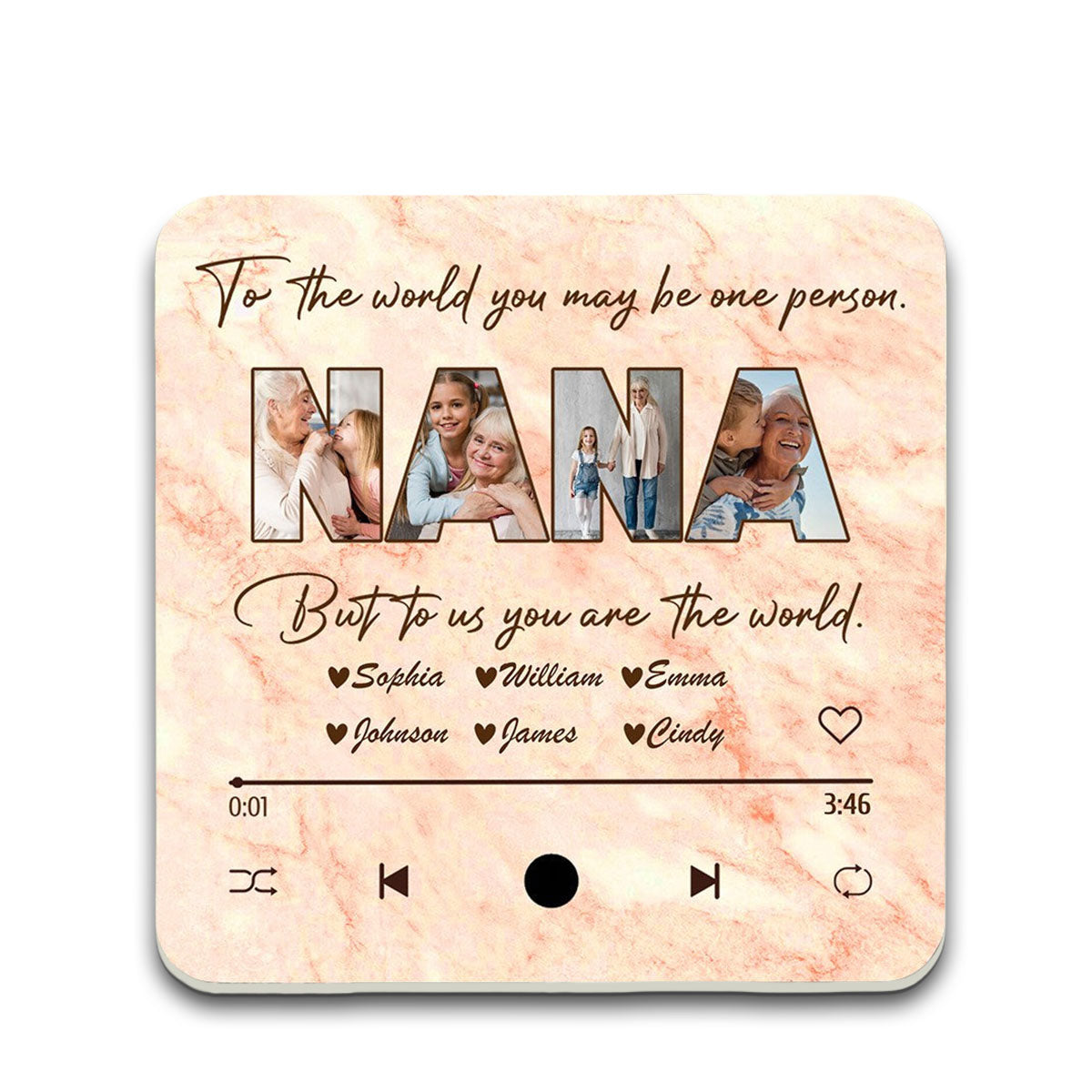 Custom Photo Mom To Me You Are The World Personalized Music Fridge Magnet,Mother's Day Gift