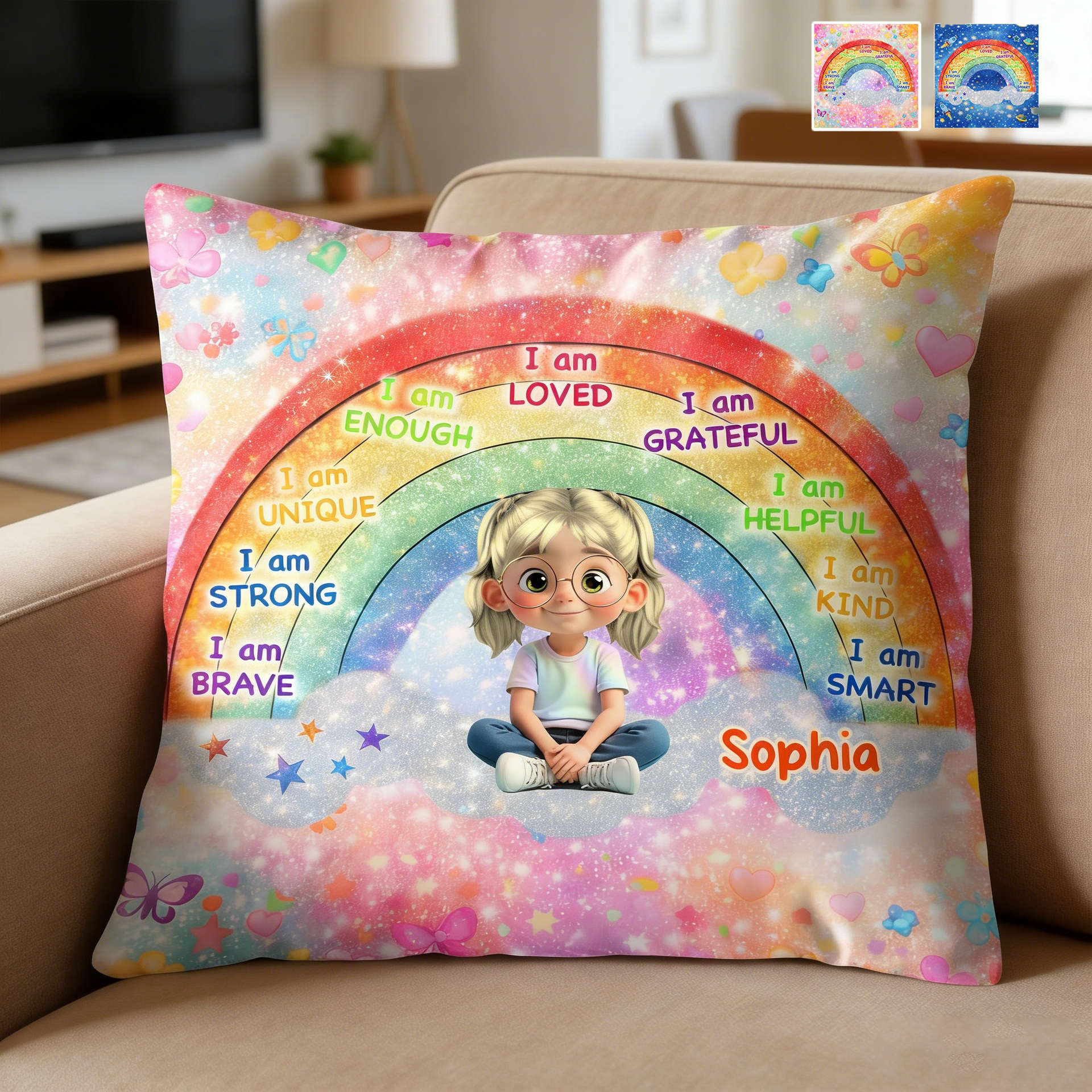 Personalized I Am Loved Pillow With Name & Design | Gift For Kids and Daughters