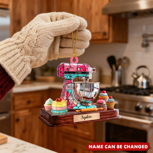 Personalized 3D Effect Baking Mixer Christmas Ornament With Custom Name | Detailed Baking Appliance Keepsake | Best Gift For Baker Chef