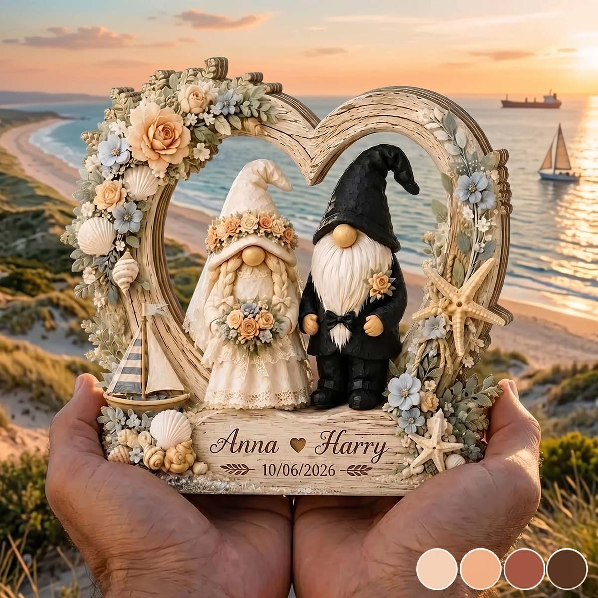 Personalized Couple Wedding Wooden Block | Anniversary Keepsake Decor For Newlyweds Couples