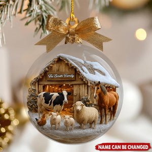 Personalized Farm Themed Christmas Balls Ornament With Text & Design Create Your Own Farm Christmas