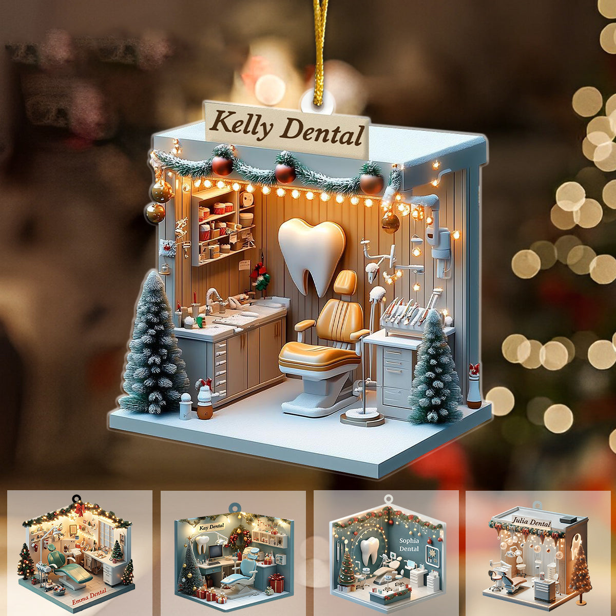 Dental Hygiene Room Personalized Christmas Ornament, Gift For Dentist