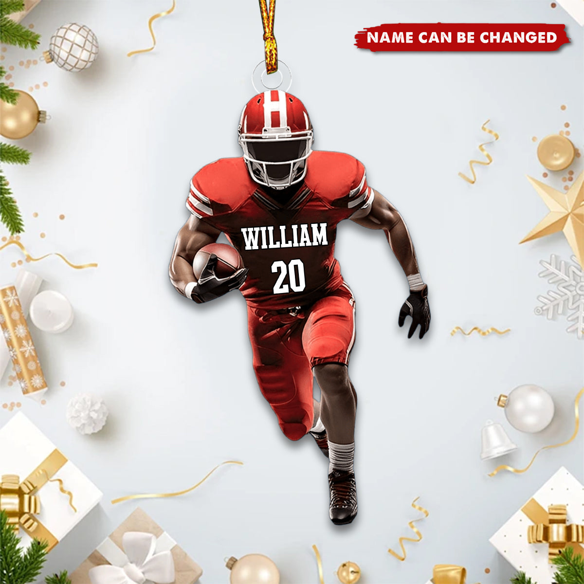 Personalized American Football Player Ornament With Name And Number Customized Passion For Sport Lovers