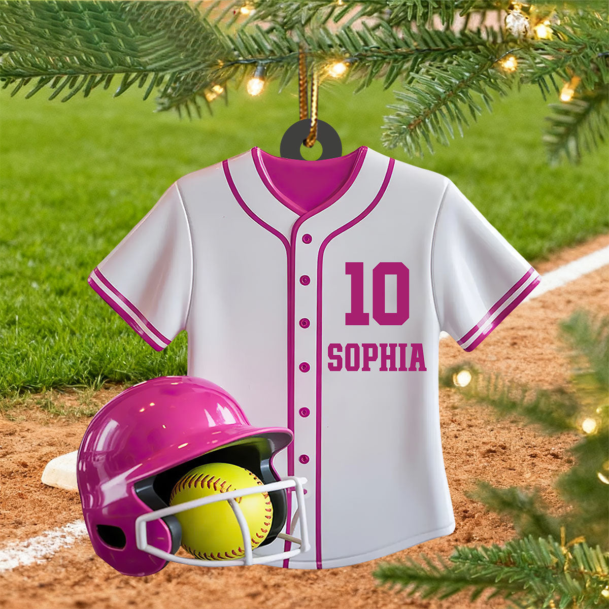 Personalized Softball Jersey Kit Ornament WIth Name Number & Color - Unique Christmas Gift For Player Sport Lover