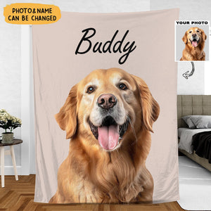 Personalized Photo Pet Ultra Soft Fleece Blanket With Dog Cat Name - Throw For Couch | Memorial | Birthday Gift For Pet Lovers