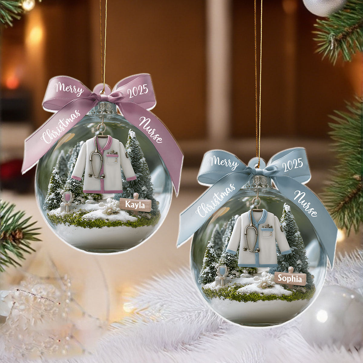 Personalized Awesome Nurse Acrylic Ornament With Name & Color Warm And Special Gift For RNs BSNs Healthcare Workers