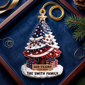 Personalized Family Name 250 Years Ornament With Star Christmas Tree For Holiday Home Decor