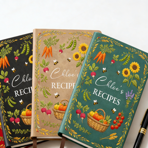 Personalized Handcrafted Rustic Style Leather Recipe Cooking Notebook With Name - Heartfelt Mother’s Day Gift For Mom & Grandma