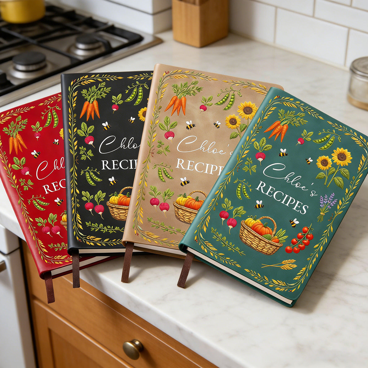 Personalized Handcrafted Rustic Style Leather Recipe Cooking Notebook With Name - Heartfelt Mother’s Day Gift For Mom & Grandma