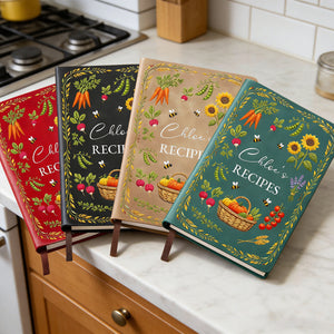 Personalized Handcrafted Rustic Style Leather Recipe Cooking Notebook With Name - Heartfelt Mother’s Day Gift For Mom & Grandma