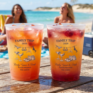 Personalized Name Year Frosted Plastic Cups With Girls Bikini Cocktail For Bachelorette Party