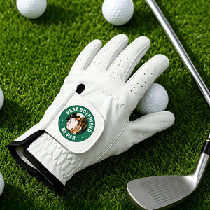 Personalized Photo Leather Golf Glove With Love Quote For Couples Anniversary Gift