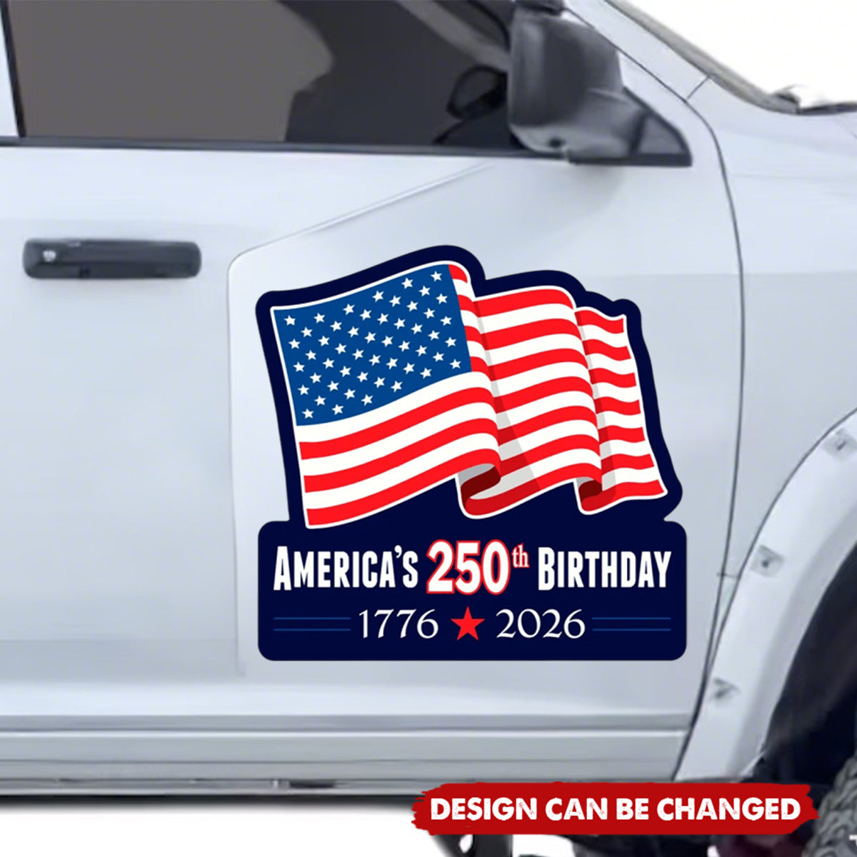 Personalized USA 250th Birthday 1776-2026 Car Window Decal Sticker -  Creative 2026 Commemorative Decal Independence Day Gift For Vehicle
