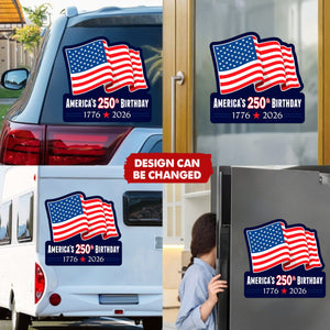 Personalized USA 250th Birthday 1776-2026 Car Window Decal Sticker -  Creative 2026 Commemorative Decal Independence Day Gift For Vehicle