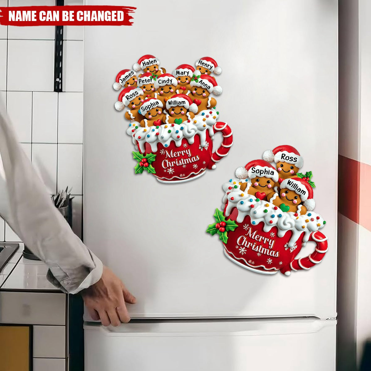 Personalized Merry Christmas Gingerbread Family Decal With 2-10 Name Sweet Christmas Decoration To Celebrate Family