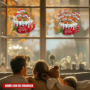 Personalized Merry Christmas Gingerbread Family Decal With 2-10 Name,Sweet Christmas Decoration To Celebrate Family