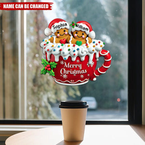 Personalized Merry Christmas Gingerbread Family Decal With 2-10 Name,Sweet Christmas Decoration To Celebrate Family