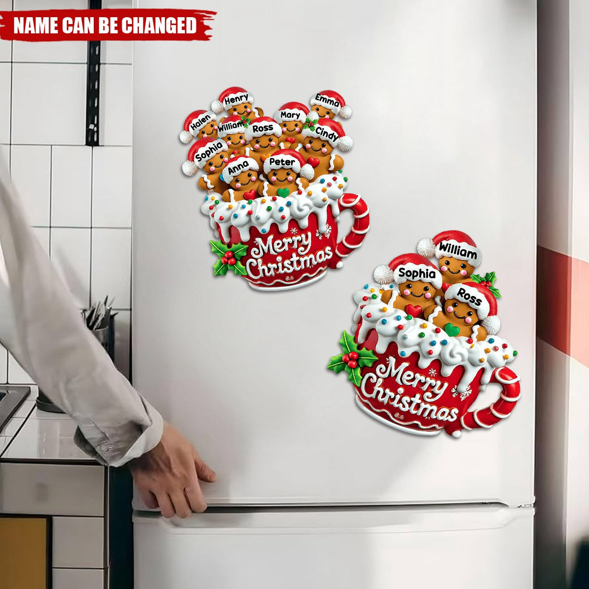 Personalized Christmas Gingerbread Cup Family Decal with 2-10 Names,"Put" The Family Into Gingerbread Cups To Welcome Christmas