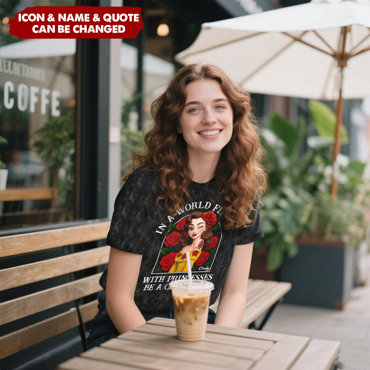 Personalized "Be A Chingona Hispanic" Acid Wash T‑Shirt With Design & Name Trendy Vintage Style Tee For Own & Friend