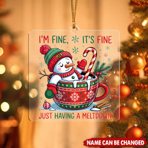 Personalized Funny Cute Snowman Ornament With Name Hilarious Christmas Gift For Family Friend Coworker