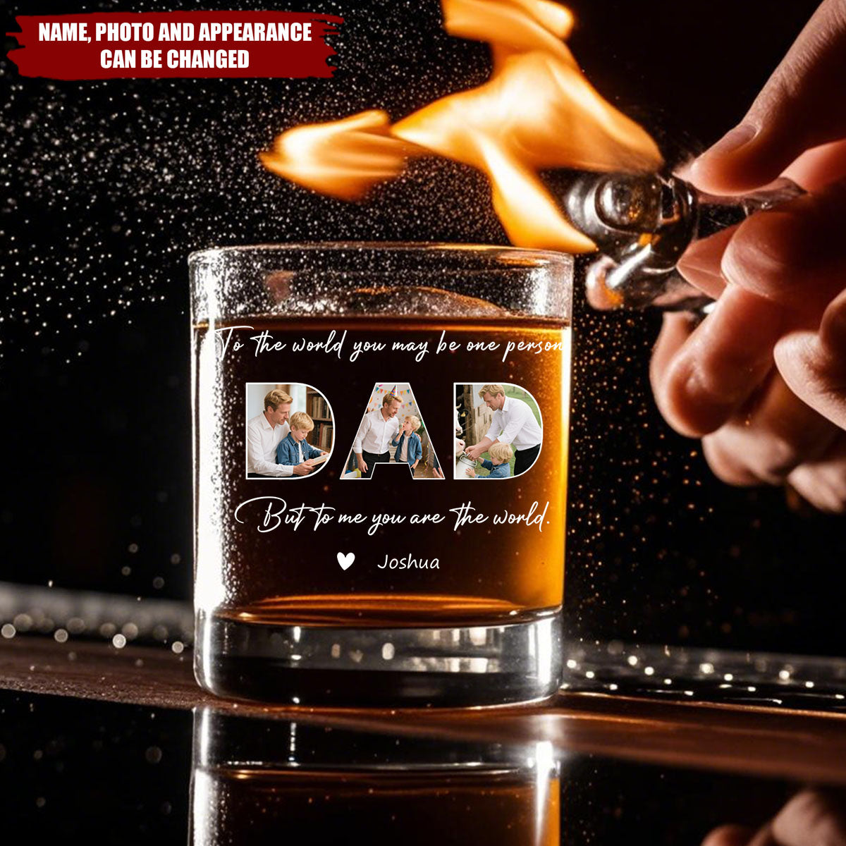 Personalized Photo Happy Father's Day Family Whiskey Glass - Gift For Dad Father's Day Gift